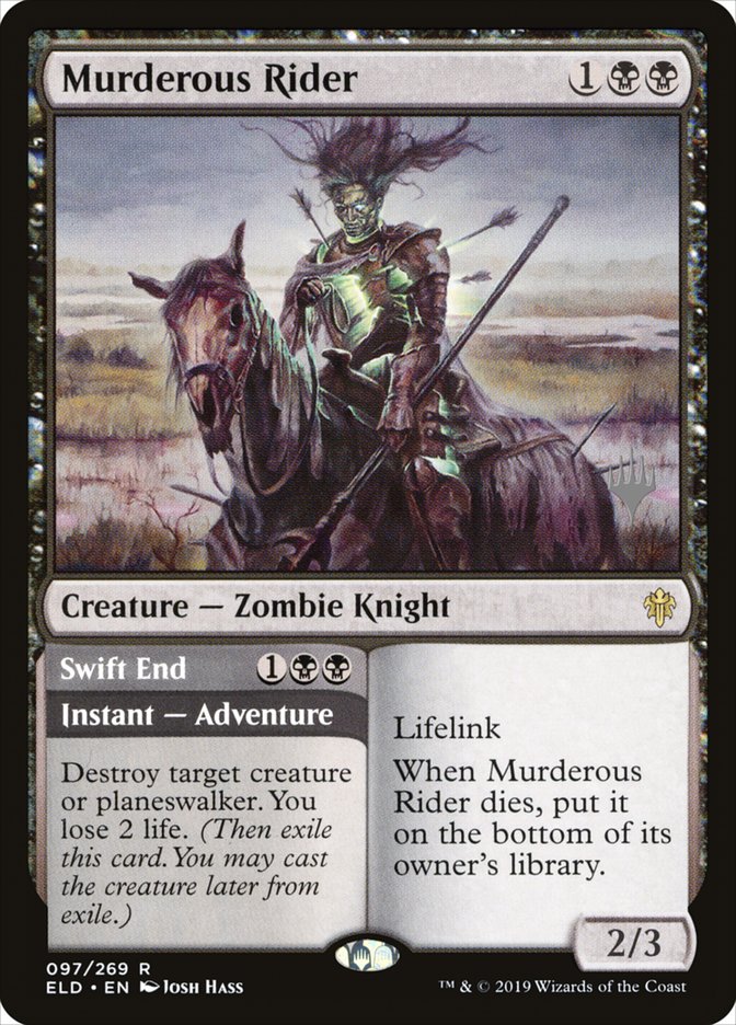 Murderous Rider // Swift End (Promo Pack) [Throne of Eldraine Promos] Foil