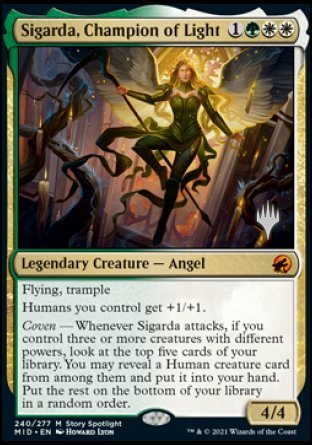 Sigarda, Champion of Light (Promo Pack) [Innistrad: Midnight Hunt Promos] Foil