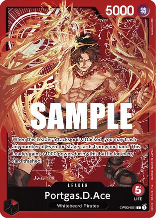 Portgas.D.Ace (Alternate Art) (Map) (OP03-001) - [Pillars of Strength] Foil