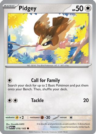 Pidgey (016/165) [Scarlet & Violet 151] Reverse Holofoil