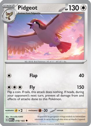 Pidgeot (018/165) [Scarlet & Violet 151] Reverse Holofoil