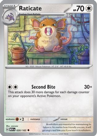Raticate (020/165) [Scarlet & Violet 151] Reverse Holofoil