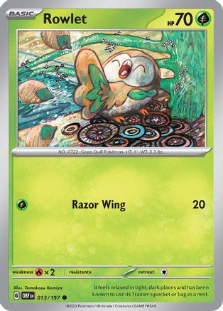 Rowlet (013/197) [Scarlet & Violet: Obsidian Flames] Reverse Holofoil