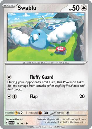 Swablu (169/197) [Scarlet & Violet: Obsidian Flames] Reverse Holofoil