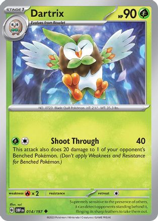 Dartrix (014/197) [Scarlet & Violet: Obsidian Flames] Reverse Holofoil