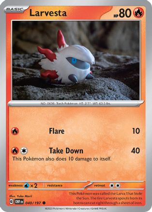 Larvesta (040/197) [Scarlet & Violet: Obsidian Flames] Reverse Holofoil