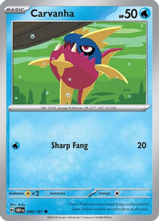 Carvanha (046/197) [Scarlet & Violet: Obsidian Flames] Reverse Holofoil