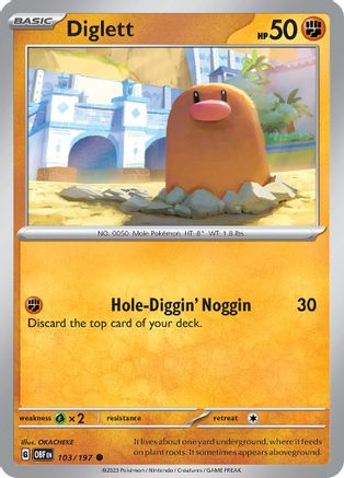 Diglett (103/197) [Scarlet & Violet: Obsidian Flames] Reverse Holofoil