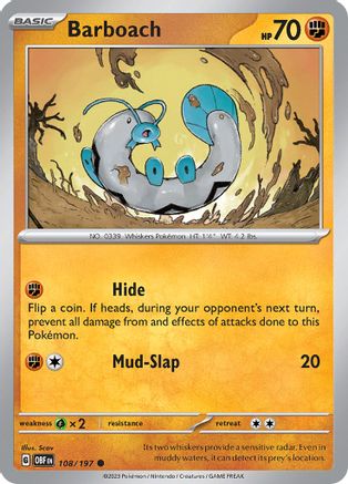 Barboach (108/197) [Scarlet & Violet: Obsidian Flames] Reverse Holofoil