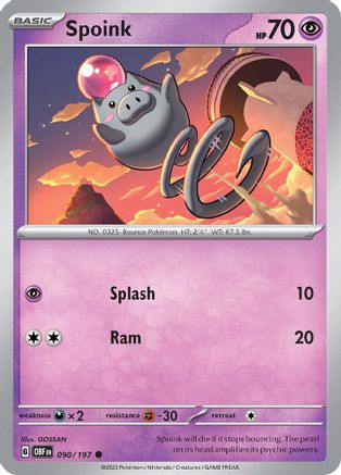 Spoink (090/197) [Scarlet & Violet: Obsidian Flames] Reverse Holofoil