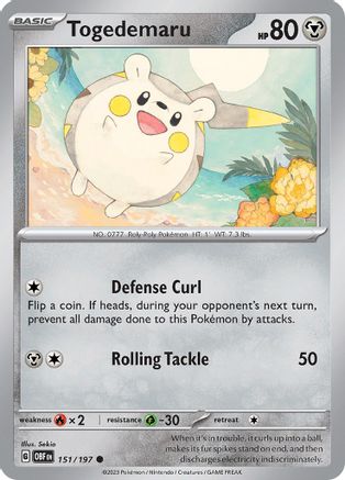 Togedemaru (151/197) [Scarlet & Violet: Obsidian Flames] Reverse Holofoil