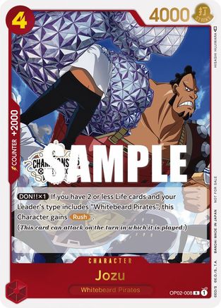 Jozu (Store Championship Participation Pack Vol. 2) (OP02-008) - [One Piece Promotion Cards] Foil