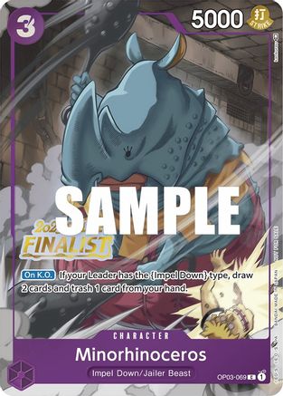 Minorhinoceros (Online Regional 2023) [Finalist] (OP03-069) - [One Piece Promotion Cards] Foil