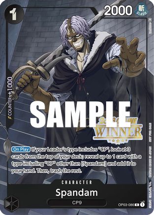 Spandam (Online Regional 2023) [Winner] (OP03-086) - [One Piece Promotion Cards] Foil