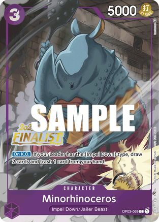 Minorhinoceros (Offline Regional 2023) [Finalist] (OP03-069) - [One Piece Promotion Cards] Foil
