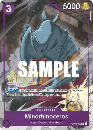 Minorhinoceros (Offline Regional 2023) [Winner] (OP03-069) - [One Piece Promotion Cards] Foil