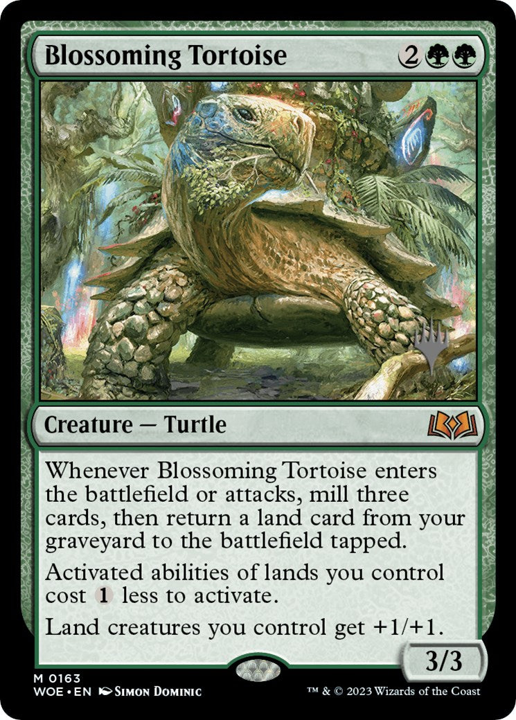 Blossoming Tortoise (Promo Pack) [Wilds of Eldraine Promos] Foil