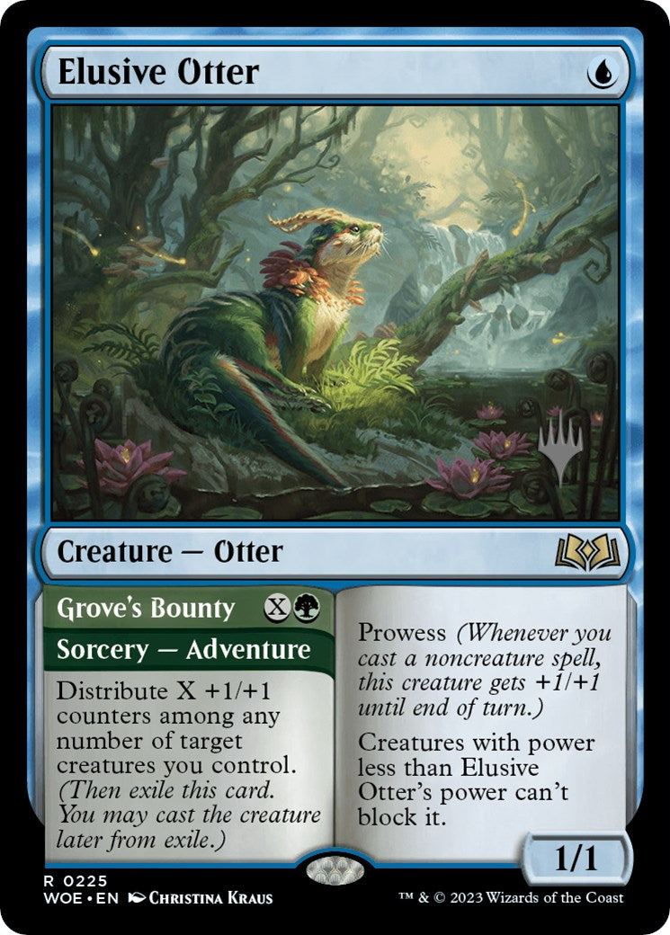 Elusive Otter // Grove's Bounty (Promo Pack) [Wilds of Eldraine Promos] Foil