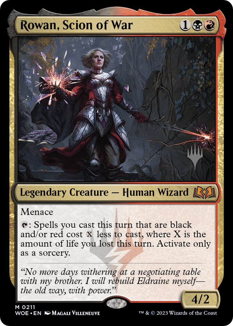 Rowan, Scion of War (Promo Pack) [Wilds of Eldraine Promos] Foil