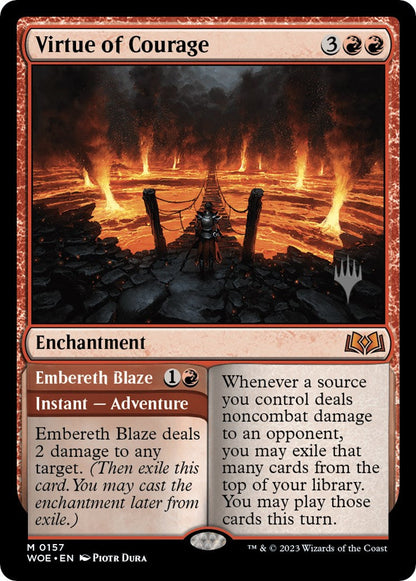 Virtue of Courage //Embereth Blaze (Promo Pack) [Wilds of Eldraine Promos] Foil
