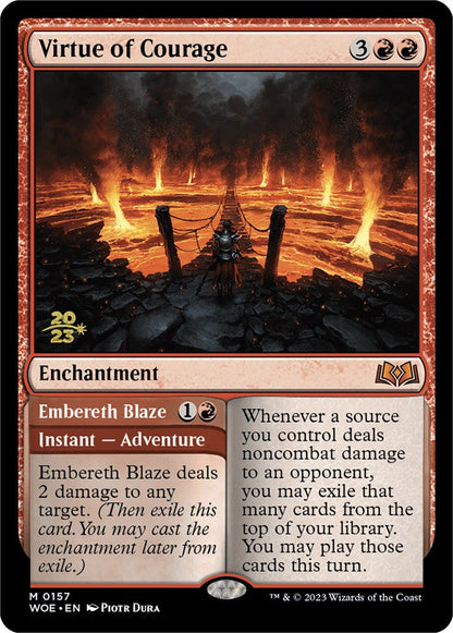 Virtue of Courage //Embereth Blaze (Promo Pack) [Wilds of Eldraine Promos] Foil