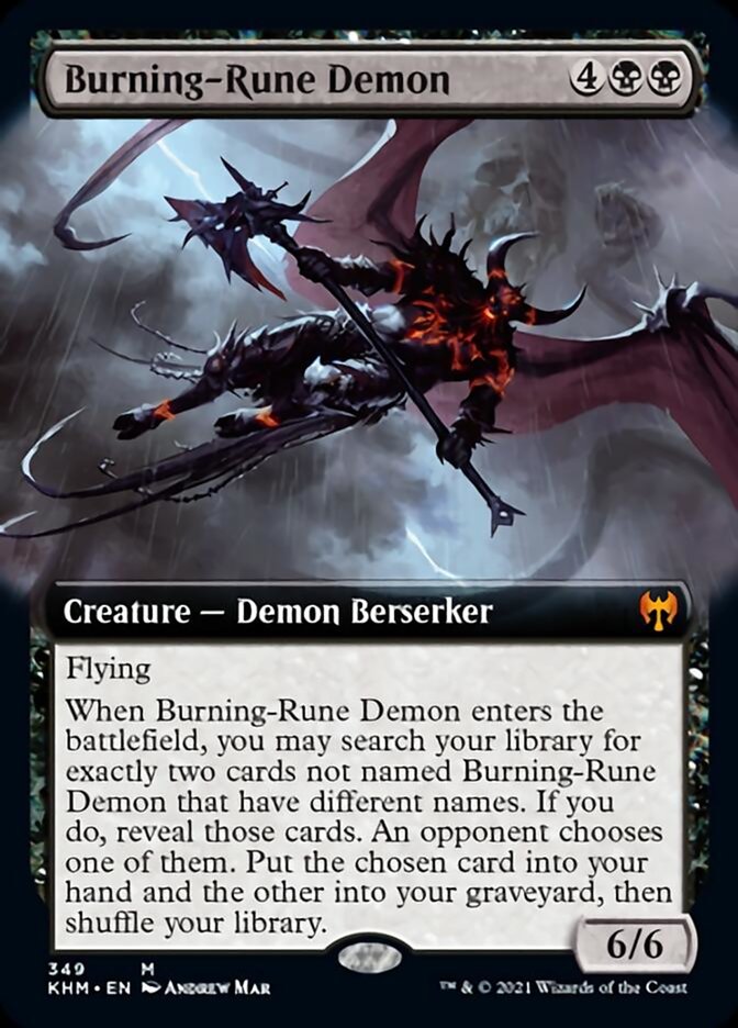 Burning-Rune Demon (Extended Art) [Kaldheim] Foil