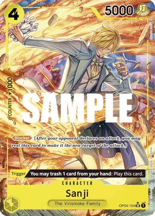 Sanji (104) (Alternate Art) (OP04-104) - [Kingdoms of Intrigue] Foil