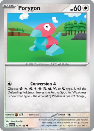 Porygon (137/165) [Scarlet & Violet 151] Reverse Holofoil