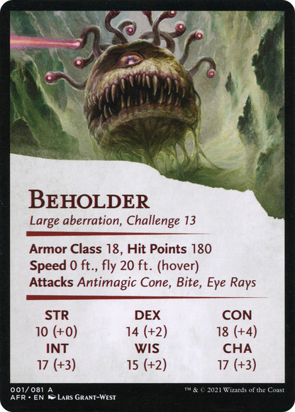 Baleful Beholder // Beholder  [Adventures in the Forgotten Realms Art Series] (Borderless) Foil