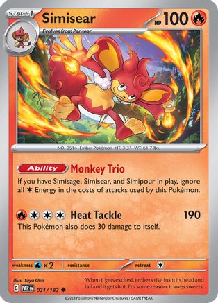 Simisear (021/182) [Scarlet & Violet: Paradox Rift] Reverse Holofoil