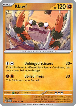 Klawf (105/182) [Scarlet & Violet: Paradox Rift] Reverse Holofoil