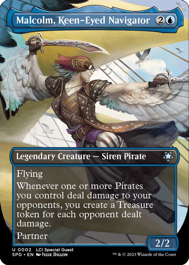 Malcolm, Keen-Eyed Navigator (Borderless) [The Lost Caverns of Ixalan Special Guests] Foil