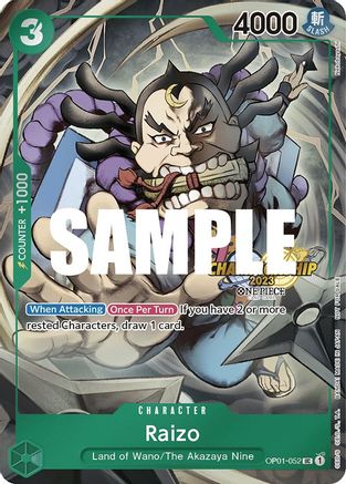 Raizo (CS 2023 Event Pack) (OP01-052) - [One Piece Promotion Cards] Foil