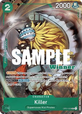 Killer (CS 2023 Top Players Pack) [Winner] (OP01-039) - [One Piece Promotion Cards] Foil
