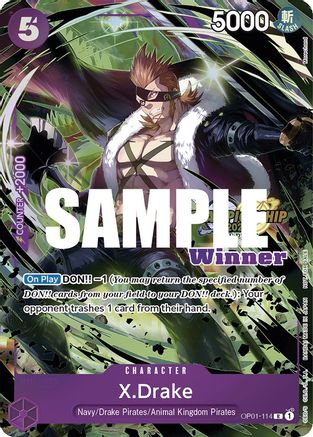 X.Drake (CS 2023 Top Players Pack) [Winner] (OP01-114) - [One Piece Promotion Cards] Foil