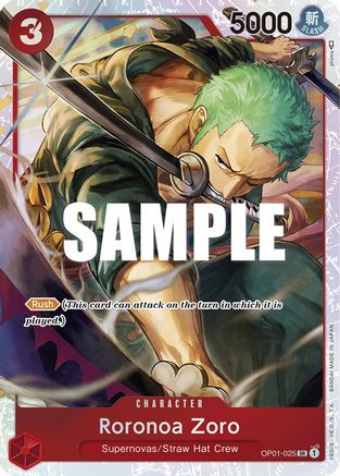 Roronoa Zoro - OP01-025 (Ultra Deck: The Three Captains) (OP01-025) - [One Piece Promotion Cards] Foil