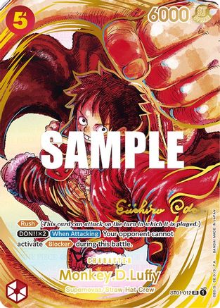Monkey.D.Luffy (012) (Alternate Art) (Gold-Stamped Signature) (ST01-012) - [Awakening of the New Era] Foil