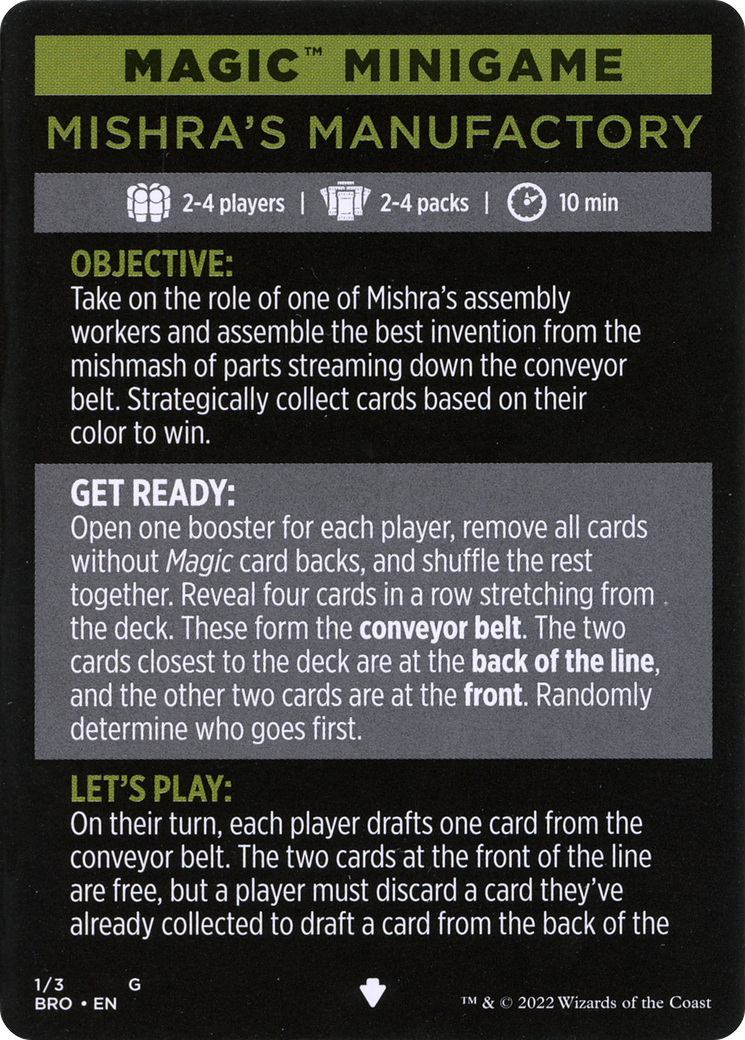Mishra's Manufactory // Mishra's Manufactory (cont'd)  [The Brothers' War Minigames] Foil