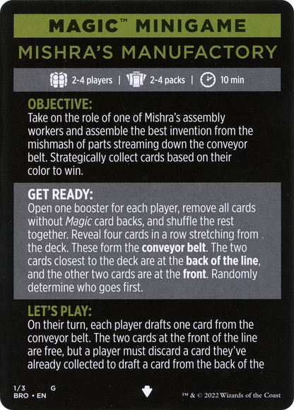 Mishra's Manufactory // Mishra's Manufactory (cont'd)  [The Brothers' War Minigames]