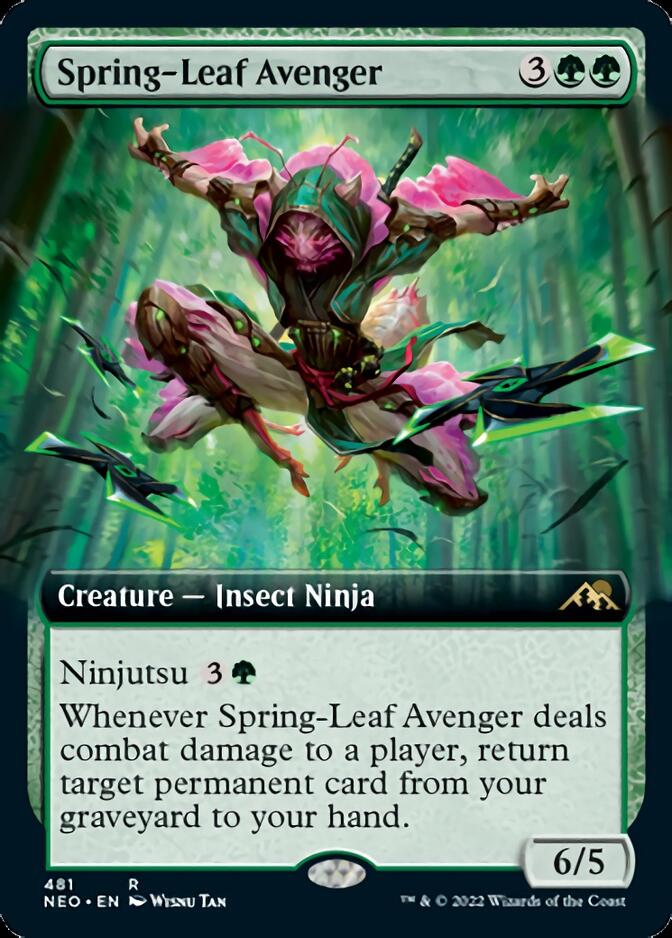 Spring-Leaf Avenger (Extended Art) [Kamigawa: Neon Dynasty] Foil