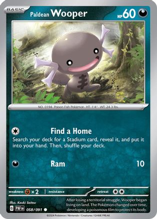 Paldean Wooper (058/091) [Scarlet & Violet: Paldean Fates] Reverse Holofoil