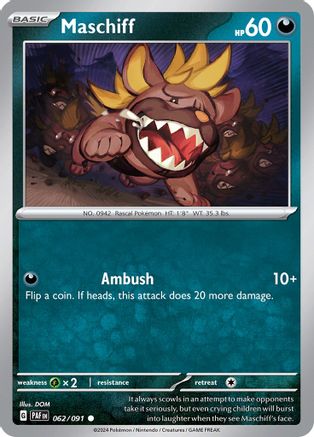 Maschiff (062/091) [Scarlet & Violet: Paldean Fates] Reverse Holofoil