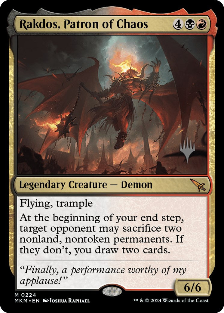 Rakdos, Patron of Chaos (Promo Pack) [Murders at Karlov Manor Promos] Foil