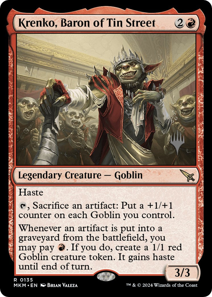 Krenko, Baron of Tin Street (Promo Pack) [Murders at Karlov Manor Promos] Foil