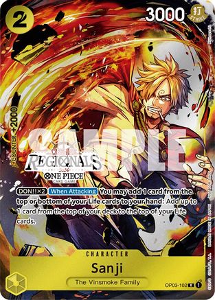 Sanji (Offline Regional 2024) [Participant] (OP03-102) - [One Piece Promotion Cards] Foil