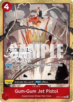 Gum-Gum Jet Pistol (Offline Regional 2024) [Finalist] (ST01-015) - [One Piece Promotion Cards] Foil