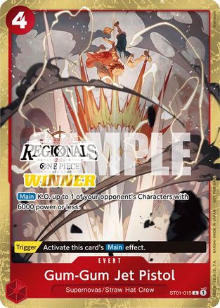 Gum-Gum Jet Pistol (Offline Regional 2024) [Winner] (ST01-015) - [One Piece Promotion Cards] Foil