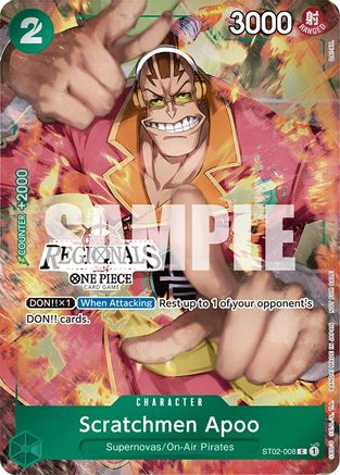 Scratchmen Apoo (Online Regional 2024) [Participant] (ST02-008) - [One Piece Promotion Cards] Foil