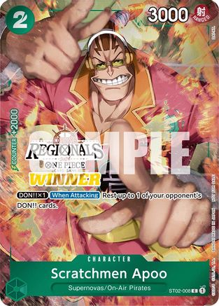 Scratchmen Apoo (Online Regional 2024) [Winner] (ST02-008) - [One Piece Promotion Cards] Foil