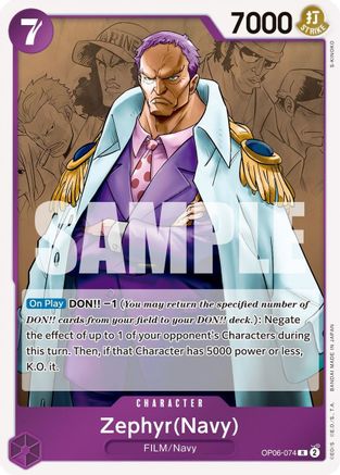 Zephyr (Navy) (OP06-074) - [Wings of the Captain] Foil